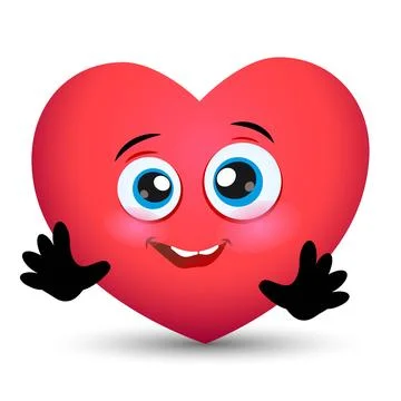 Vector illustration of cartoon character heart Stock Illustration