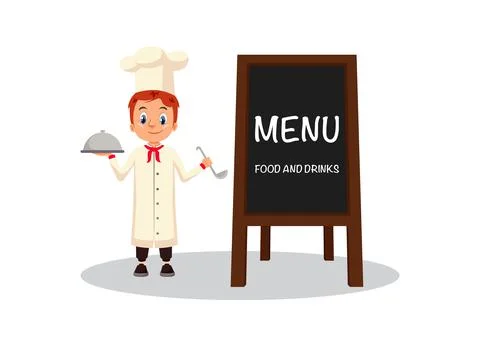 Vector Illustration of a Cartoon Chef Cook. Cook characters Stock Illustration