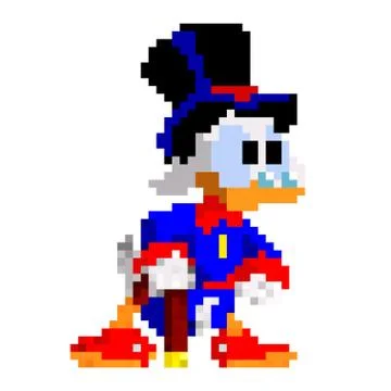 Vector illustration of cartoon Duck - Pixel design Stock Illustration
