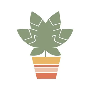 Vector illustration in cartoon flat style. Large natural houseplant. Beautiful Stock Illustration