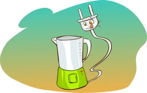 Vector illustration of a  cartoon food processor Stock Illustration