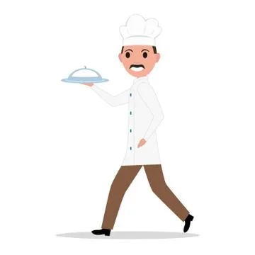 Vector illustration cartoon funny chef cook man Stock Illustration