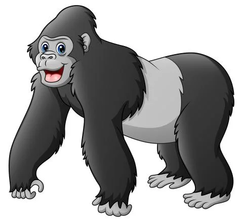 Vector illustration of Cartoon funny gorilla Stock Illustration