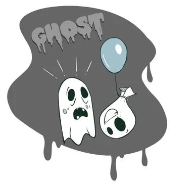 Vector illustration of a Cartoon Ghosts Stock Illustration