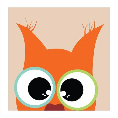 Vector illustration of cartoon peeking squirrel. Symbol of forest animal. Illustrazione stock