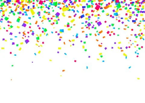 Vector illustration of cartoon seamless border background with carnival confetti Stock Illustration