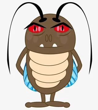Vector illustration of the cartoon small insect cockroach Illustrazione stock