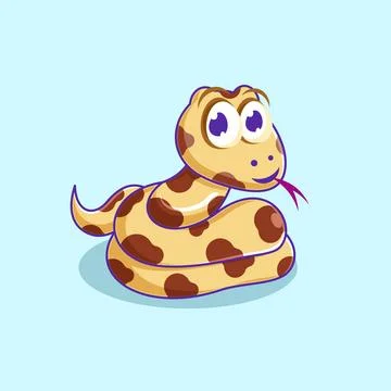 Vector illustration of cartoon snake Stock Illustration