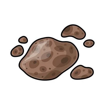 Vector illustration of cartoon space asteroid Stock Illustration