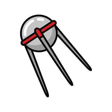 Vector illustration cartoon space sputnik Stock Illustration