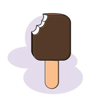Vector illustration in cartoon style ice cream sundae in chocolate on a stick Stock Illustration