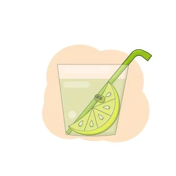 Vector illustration in cartoon style of a lemon slice with bulging eyes lies  Stock Illustration