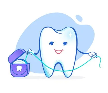 Vector illustration of cartoon tooth character Stock Illustration