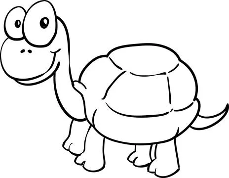 Vector illustration of a cartoon turtle  for coloring book Stockillustratie