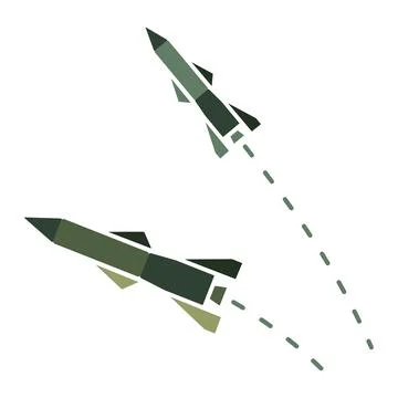 Vector illustration of cartoon two rockets on white background. Illustrazione stock