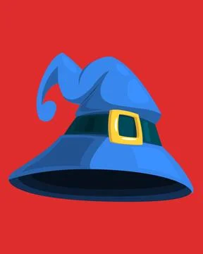 Vector illustration of cartoon witch hat. Halloween design vector Stock Illustration