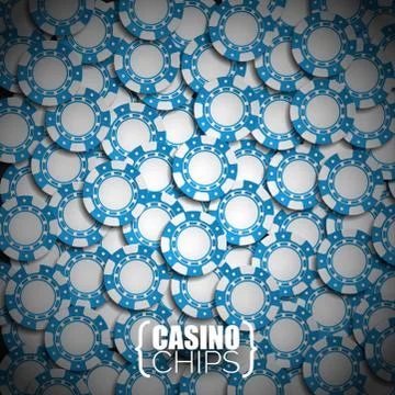 Vector illustration on a casino theme with blue playing chips. Eps 10 design. Illustrazione stock