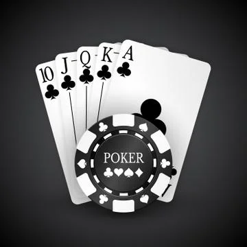 Vector illustration on a casino theme with playing chips and playig cards on  Illustrazione stock