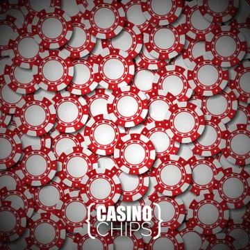 Vector illustration on a casino theme with red playing chips. Eps 10 design. Stock Illustration