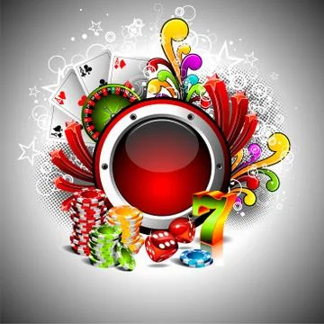 Vector illustration on a casino theme with space for your text. Stock Illustration