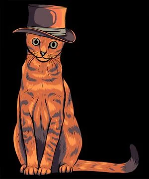 Vector illustration of Cat in a hat Stock-Illustration