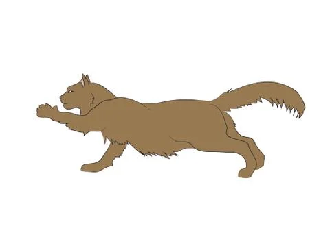 Vector illustration of a cat that lapsing a paw, drawing color Illustrazione stock