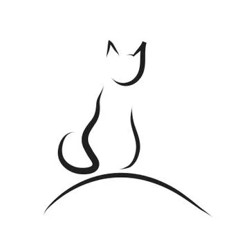 Vector illustration of cat logo. Stock Illustration