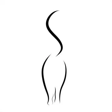 Vector illustration of cat painted with simple lines. Symbol of pet and home  Stock Illustration