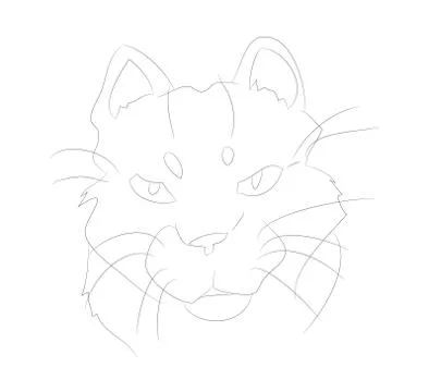 Vector illustration cat portrait, lines, vector Stock Illustration