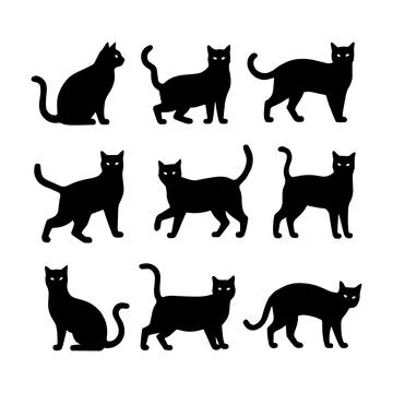Vector illustration of cat silhouette Stock Illustration