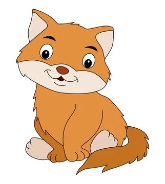 Vector illustration cat is sitting on the in smiling Stock Illustration