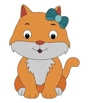 Vector illustration cat sitting smiling Stock Illustration