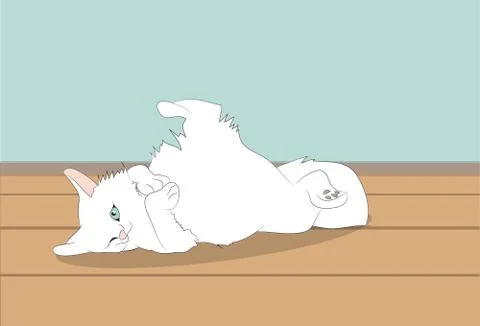 Vector illustration of a cat that sleeps in a room Stock Illustration
