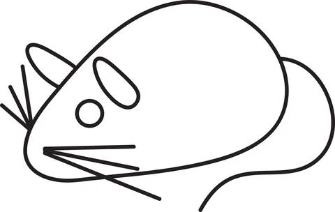 Vector illustration of a cat toy, small mouse toy, simple linear icons, doo.. Illustrazione stock