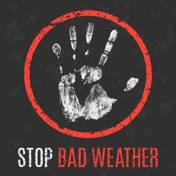 Vector illustration. Cataclysms. Stop bad weather. Stock Illustration