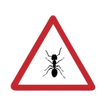Vector illustration caution ant on white background. Symbol of attention on i Illustrazione stock