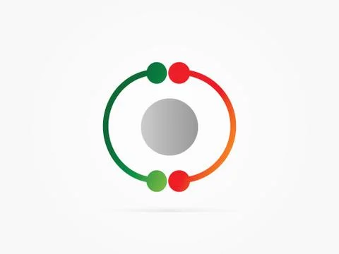 Vector Illustration CC circle logo with atom logo Stock Illustration