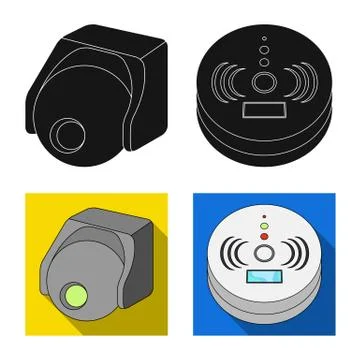 Vector illustration of cctv and camera icon. Collection of cctv and system stock Stock Illustration