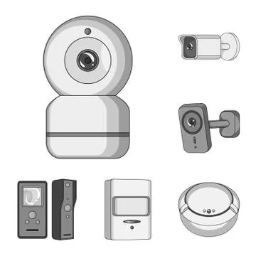 Vector illustration of cctv and camera logo. Set of cctv and system vector icon Stock Illustration