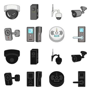 Vector illustration of cctv and camera icon. Collection of cctv and system Stock Illustration