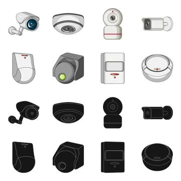 Vector illustration of cctv and camera icon. Collection of cctv and system Stock Illustration
