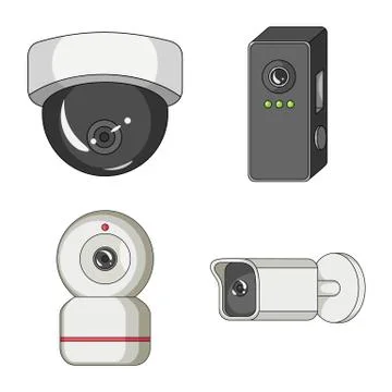 Vector illustration of cctv and camera logo. Set of cctv and system stock vector Stock Illustration
