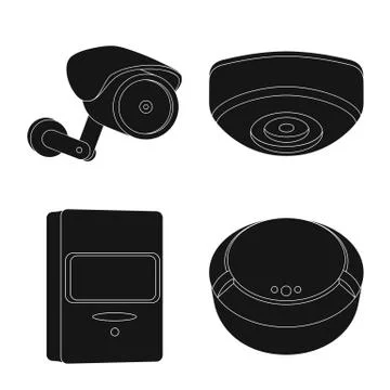 Vector illustration of cctv and camera logo. Set of cctv and system vector icon Stock Illustration