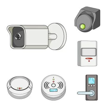 Vector illustration of cctv and camera symbol. Set of cctv and system vector Stock Illustration