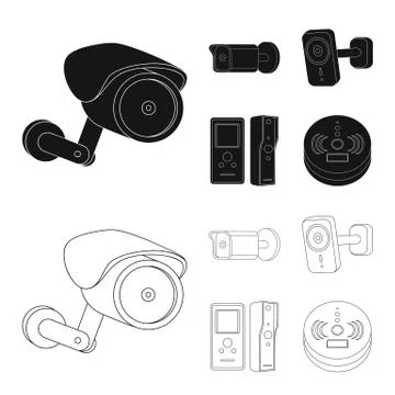 Vector illustration of cctv and camera logo. Set of cctv and system stock vector Stock Illustration