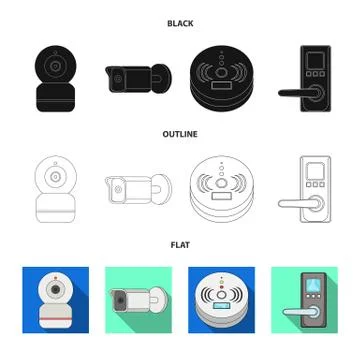 Vector illustration of cctv and camera icon. Set of cctv and system stock symbol Stock Illustration