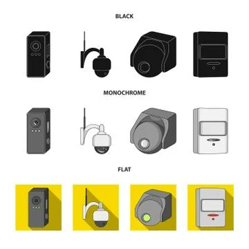 Vector illustration of cctv and camera icon. Collection of cctv and system Stock Illustration