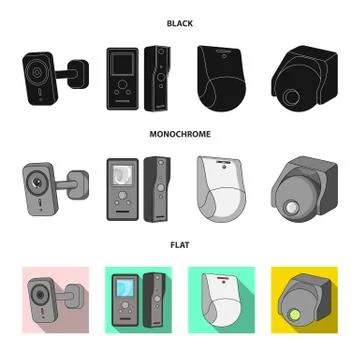 Vector illustration of cctv and camera icon. Collection of cctv and system 스톡 일러스트