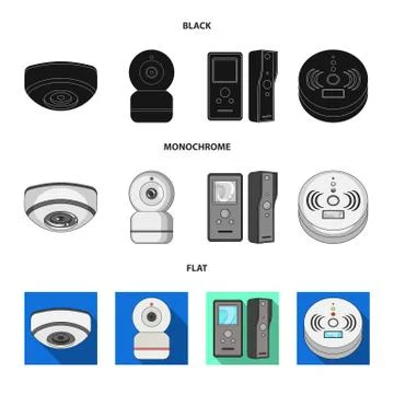 Vector illustration of cctv and camera symbol. Collection of cctv and system Stock Illustration