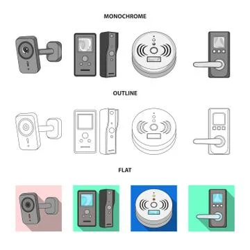 Vector illustration of cctv and camera icon. Collection of cctv and system Illustrazione stock